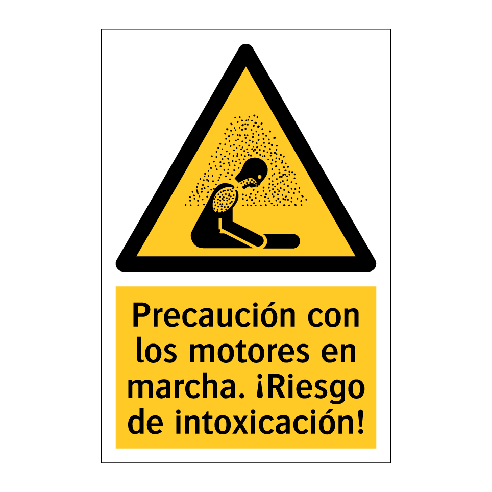 Precaución con los motores en marcha. ¡Riesgo de intoxicación!
