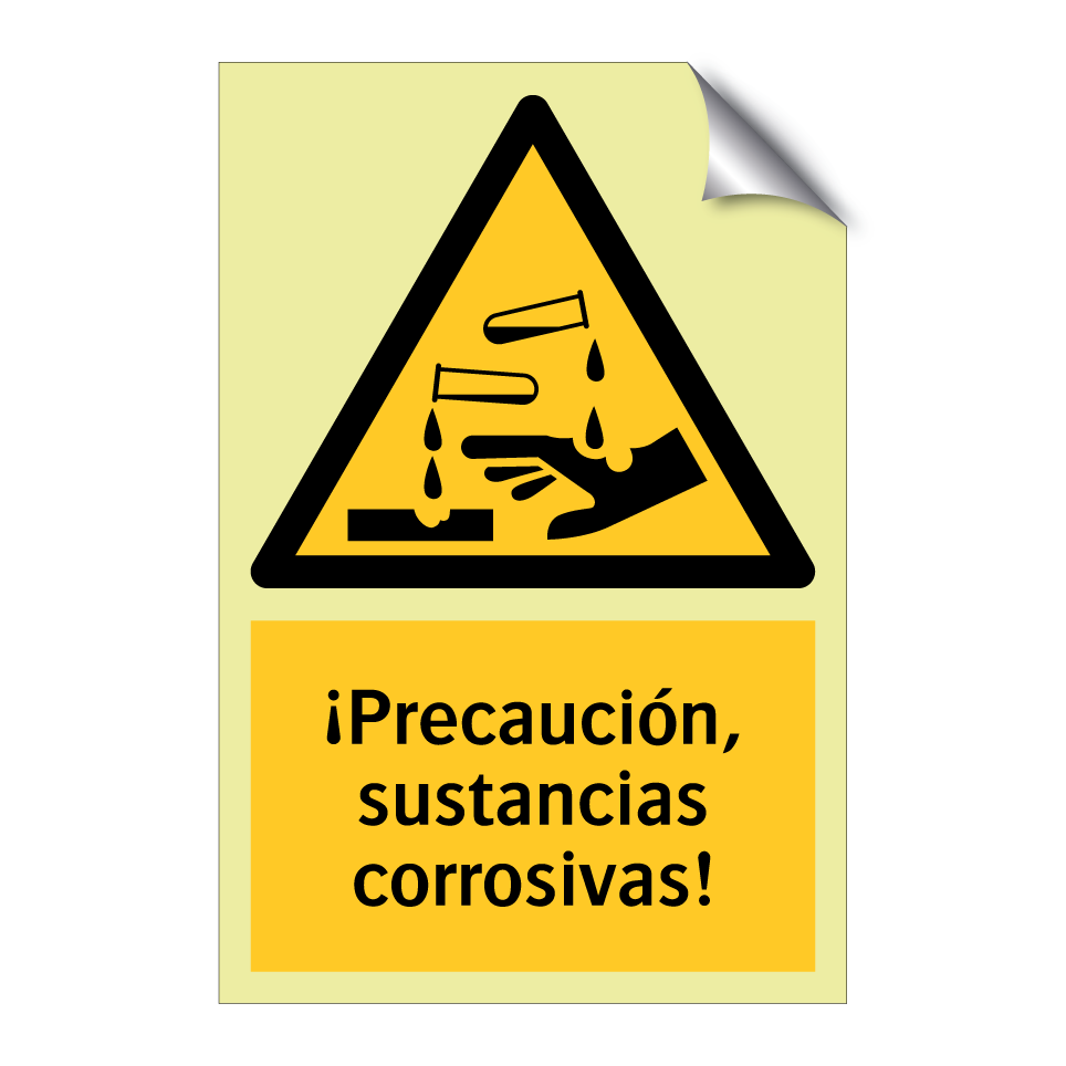 ¡Precaución, sustancias corrosivas!