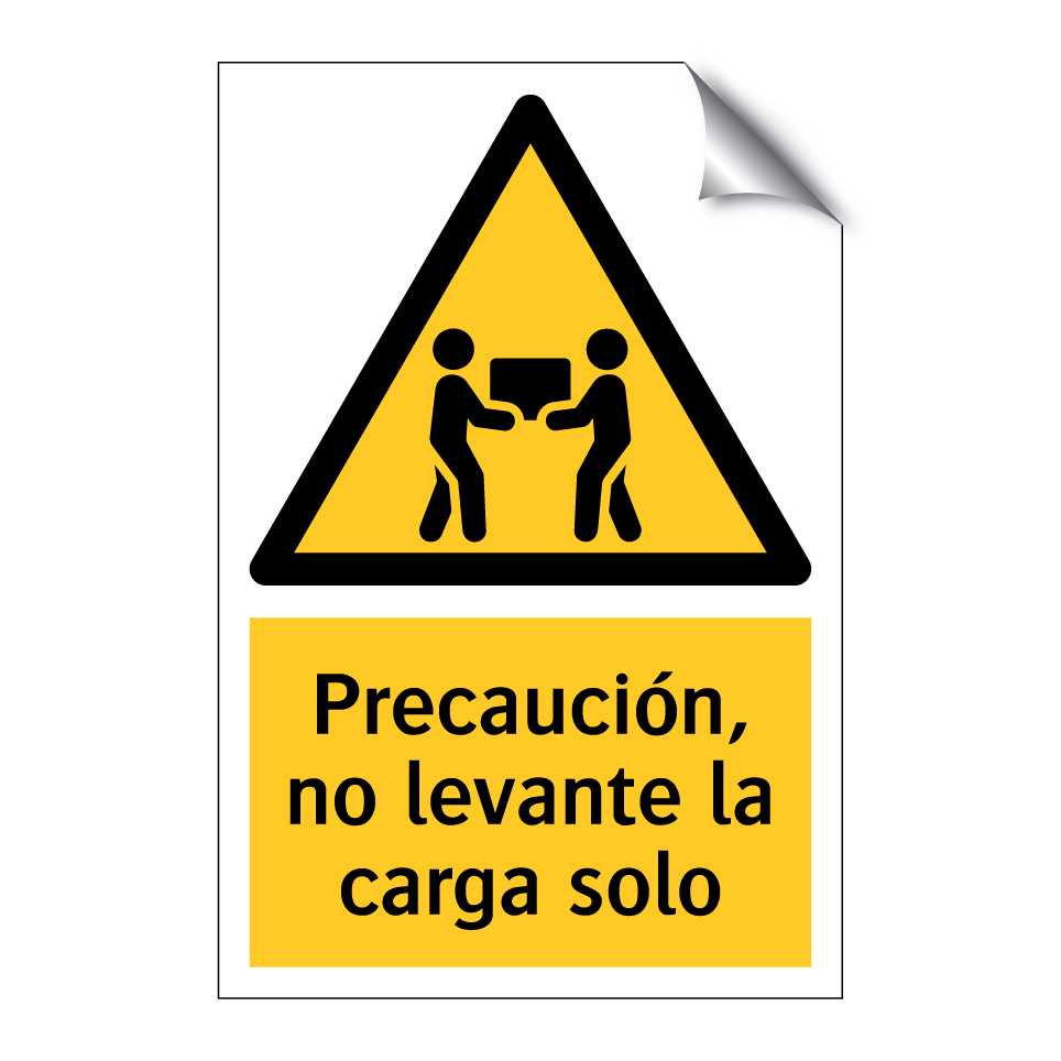 Precaución, no levante la carga solo