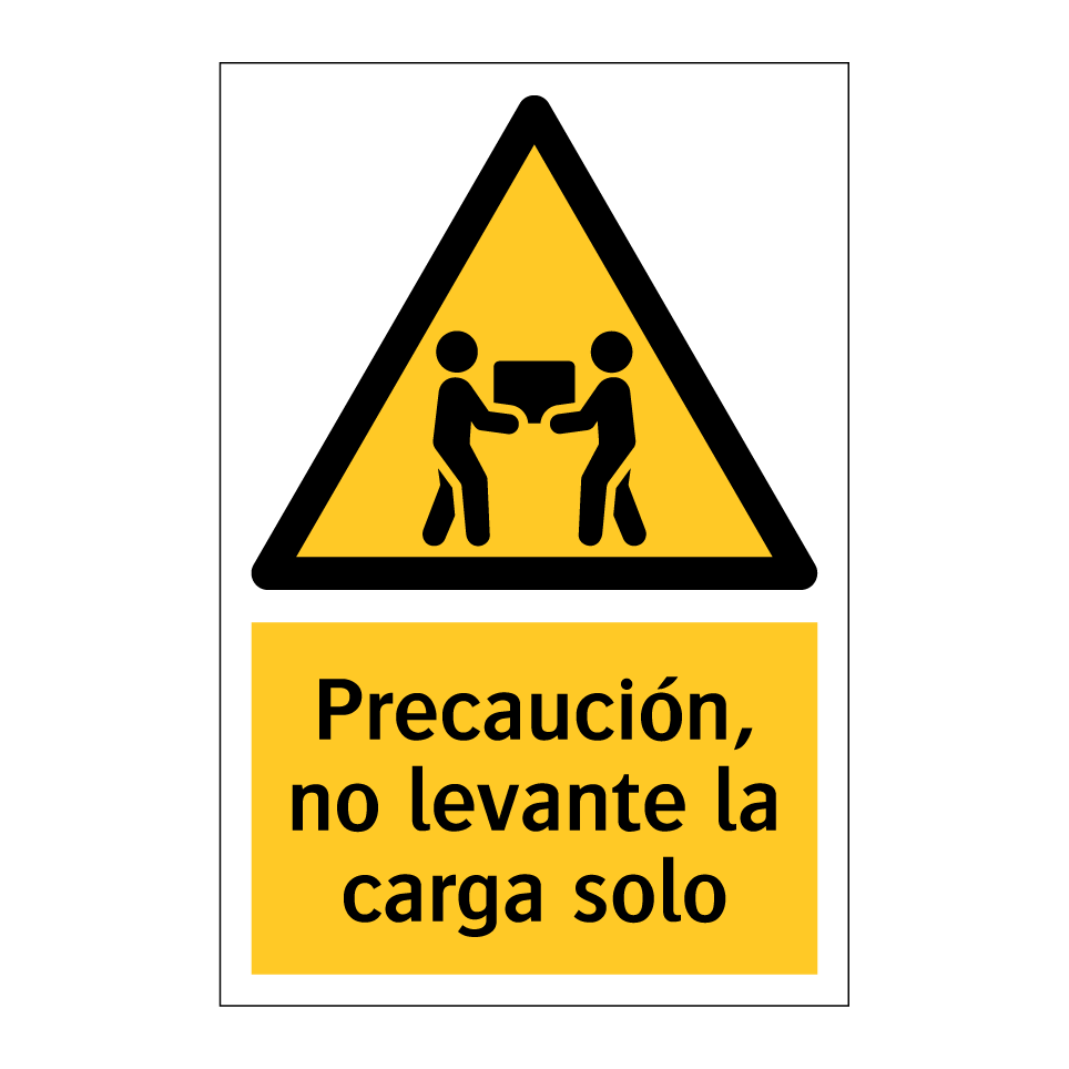 Precaución, no levante la carga solo