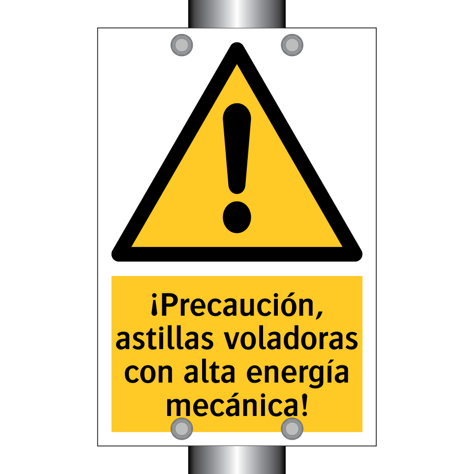 ¡Precaución, astillas voladoras con alta energía mecánica!