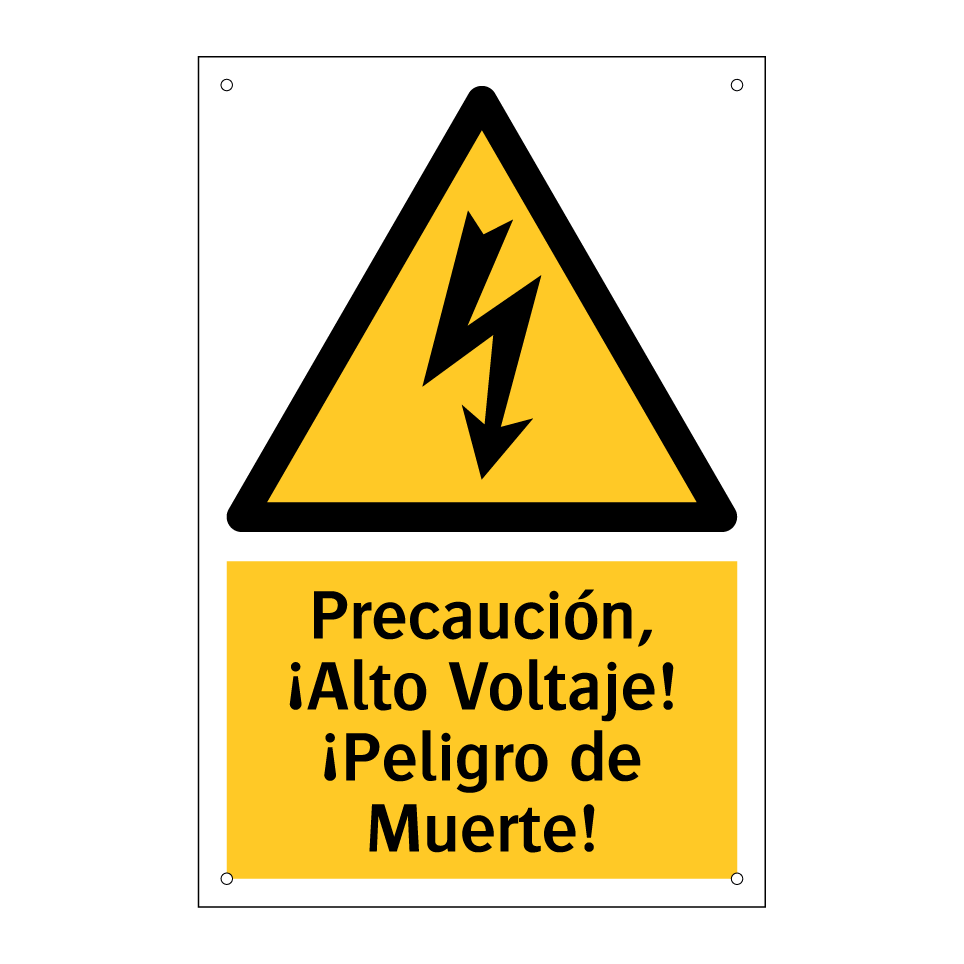 Precaución, ¡Alto Voltaje! ¡Peligro de Muerte!