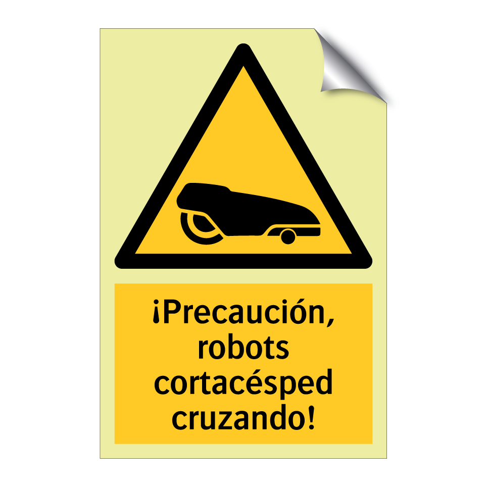 ¡Precaución, robots cortacésped cruzando!