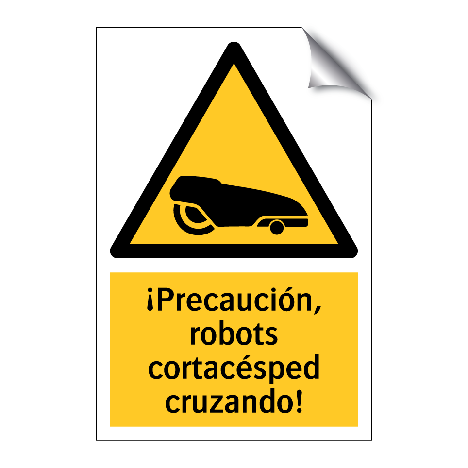 ¡Precaución, robots cortacésped cruzando!