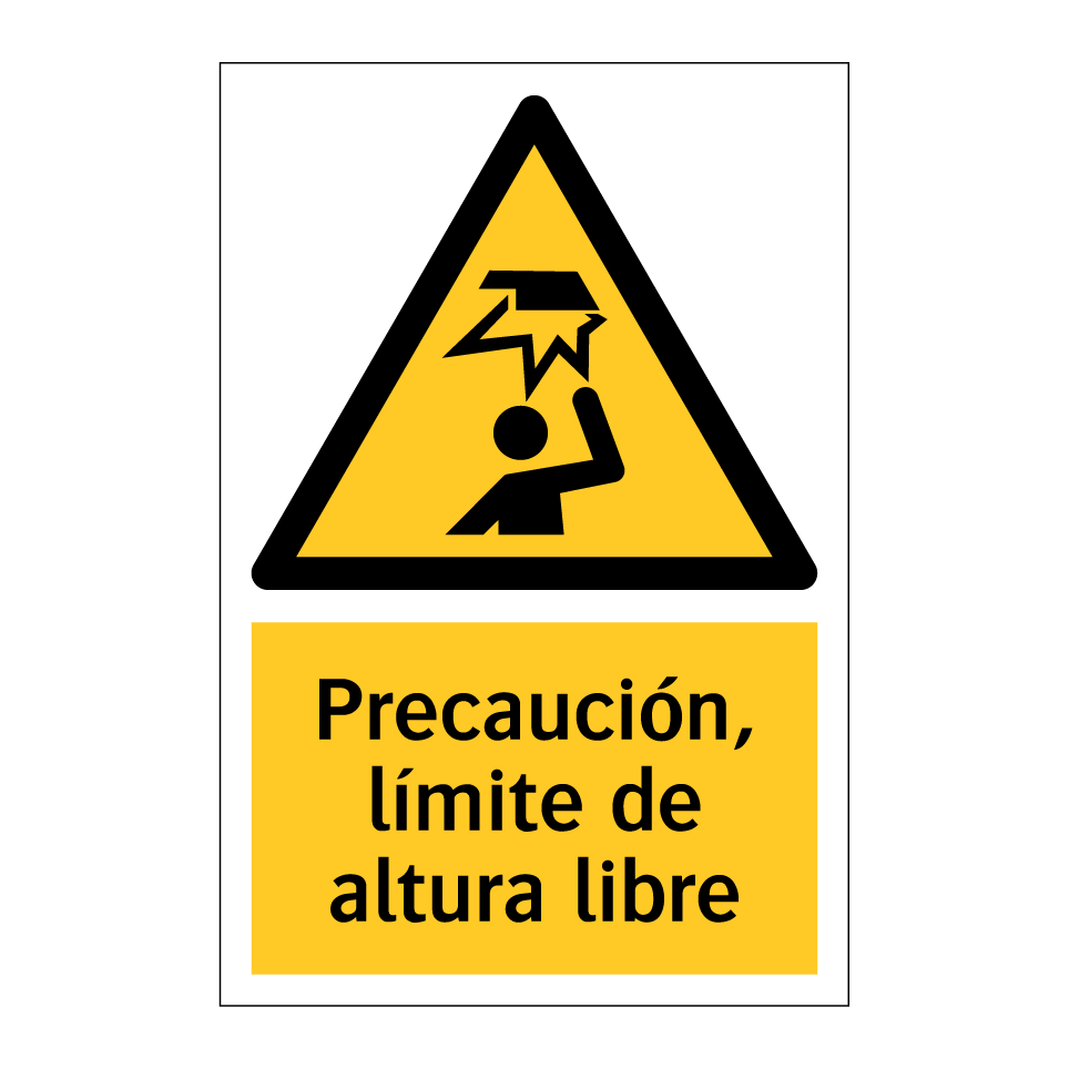 Precaución, límite de altura libre