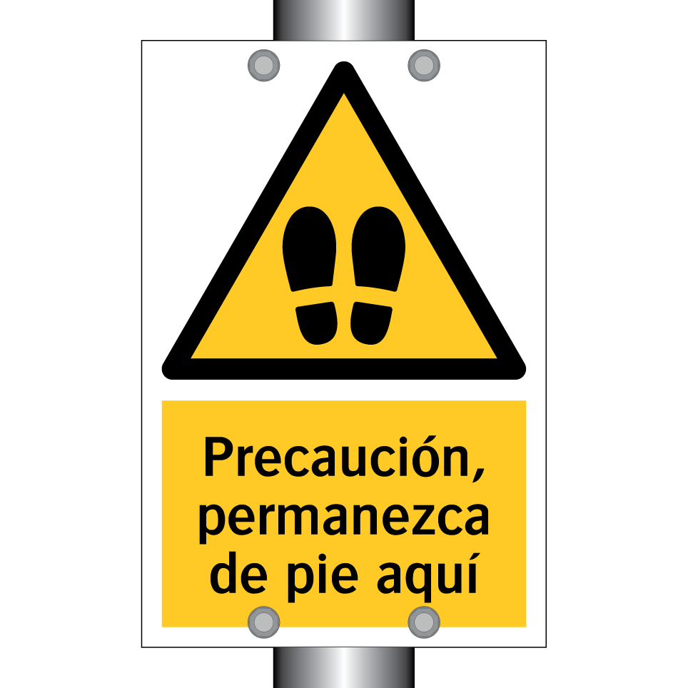 Precaución, permanezca de pie aquí