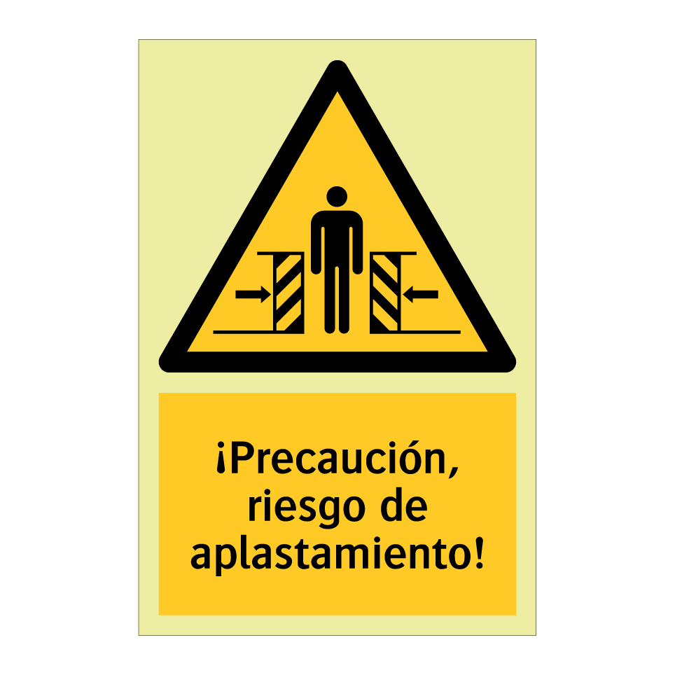 ¡Precaución, riesgo de aplastamiento!