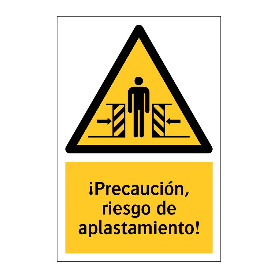 ¡Precaución, riesgo de aplastamiento!