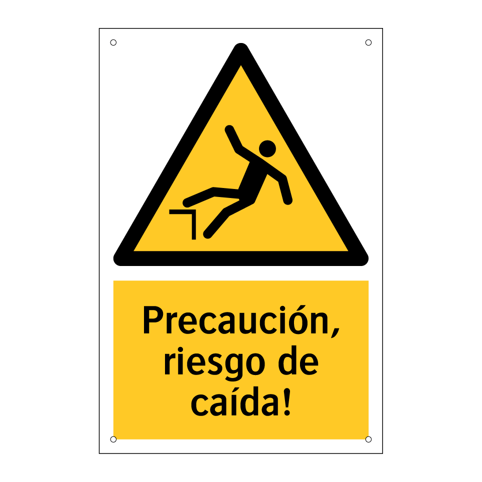 Precaución, riesgo de caída!