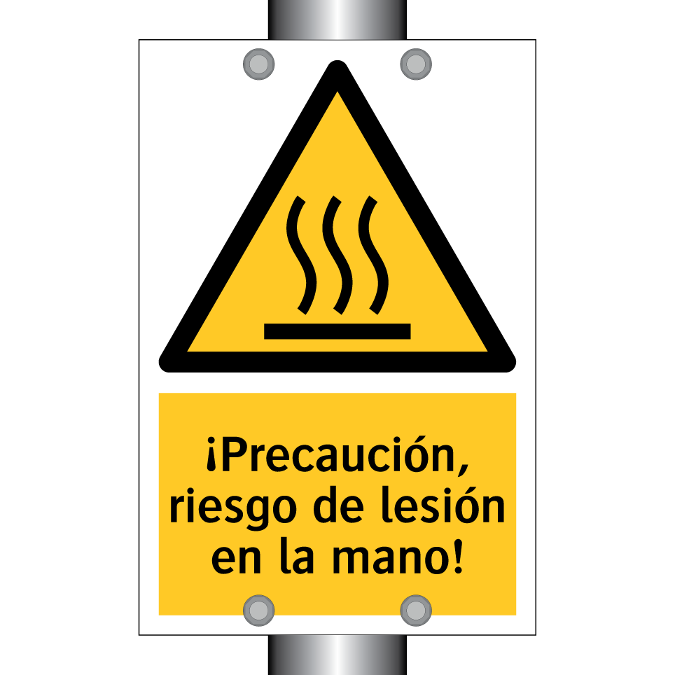 ¡Precaución, riesgo de lesión en la mano!