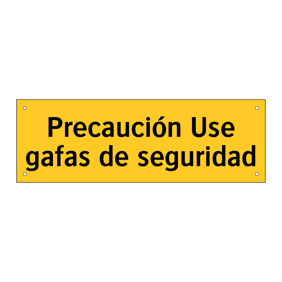Precaución Use gafas de seguridad