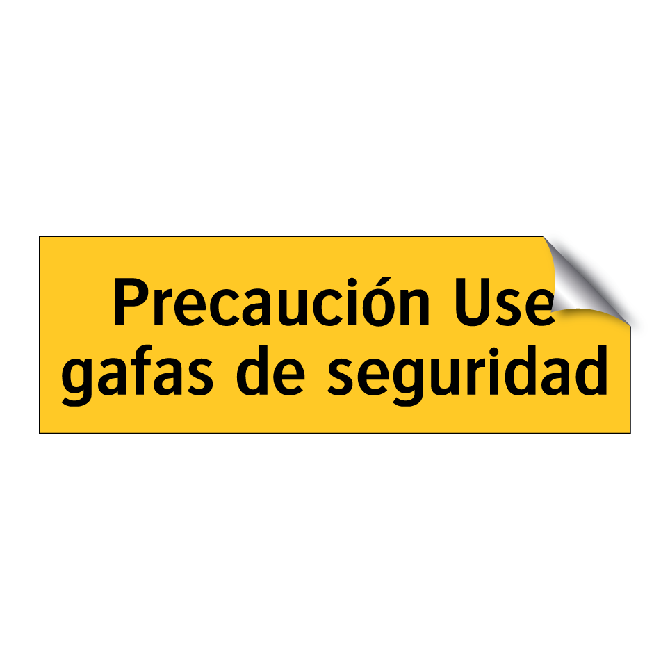 Precaución Use gafas de seguridad