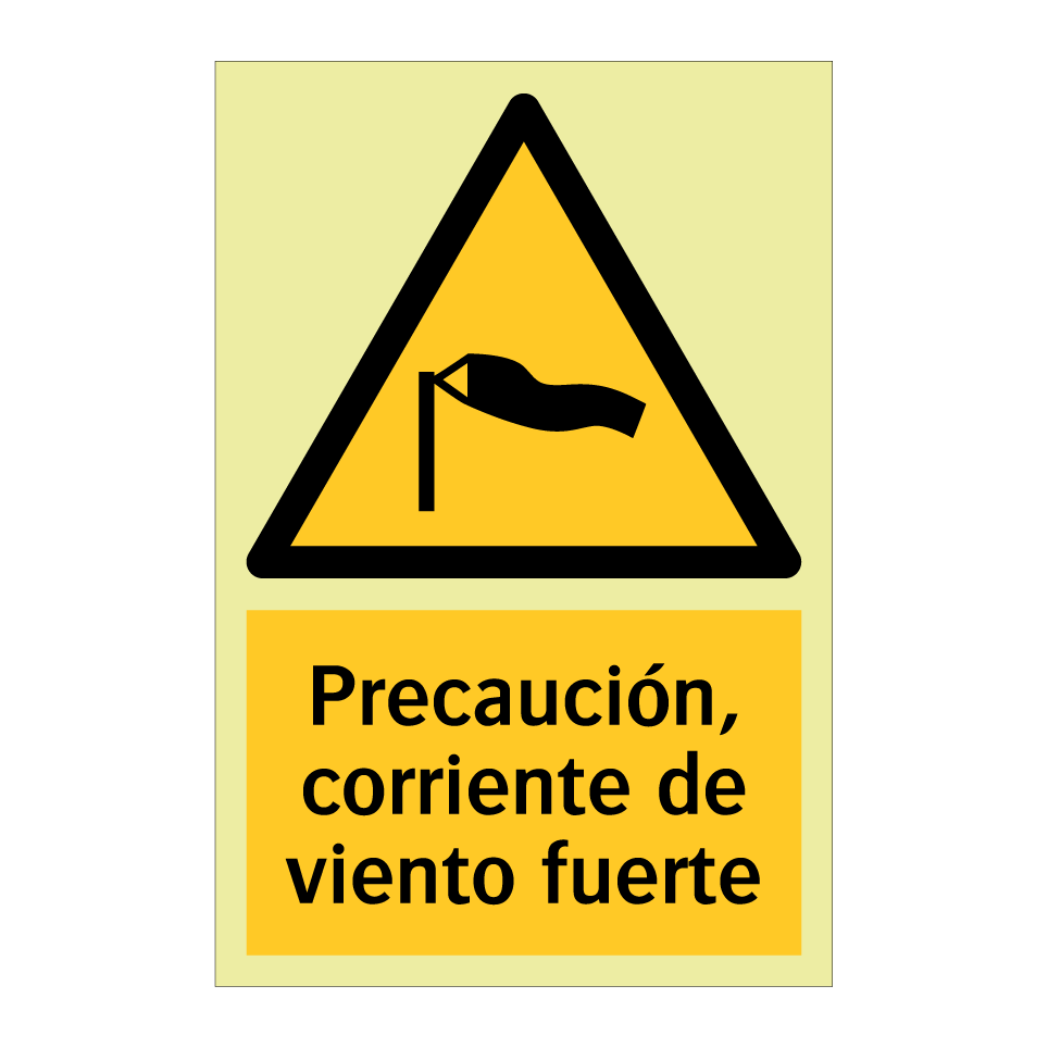 Precaución, corriente de viento fuerte