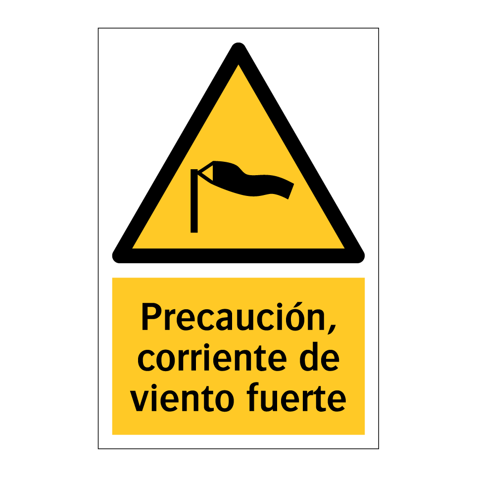 Precaución, corriente de viento fuerte