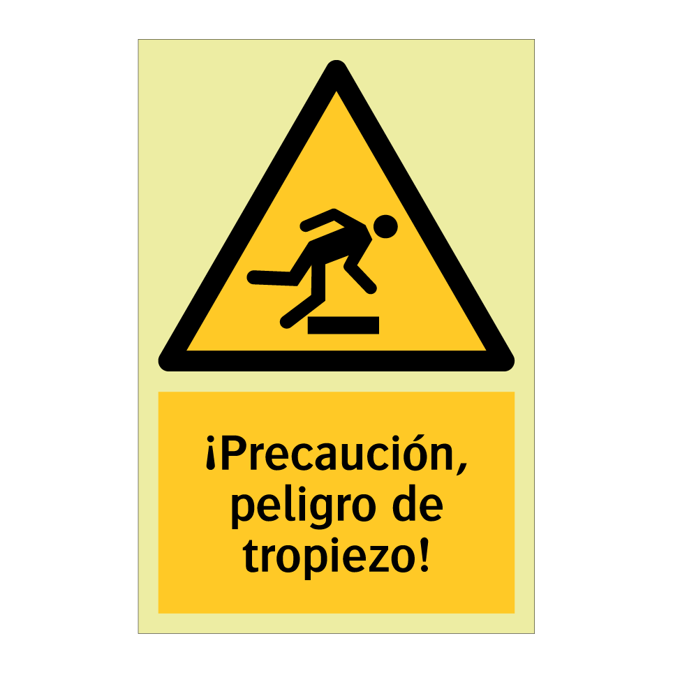 ¡Precaución, peligro de tropiezo!