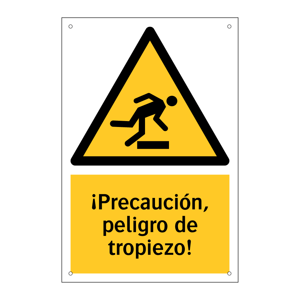 ¡Precaución, peligro de tropiezo!