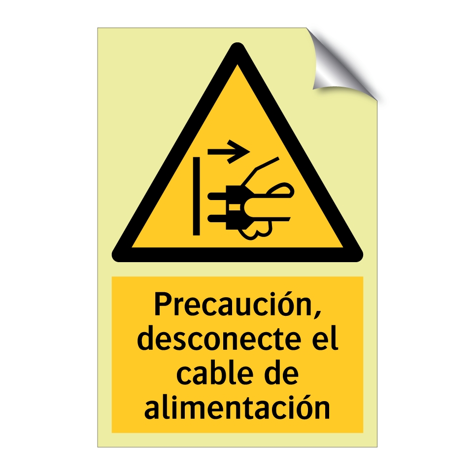 Precaución, desconecte el cable de alimentación