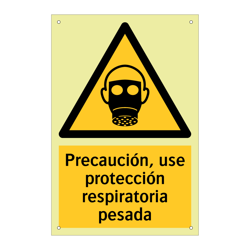 Precaución, use protección respiratoria pesada