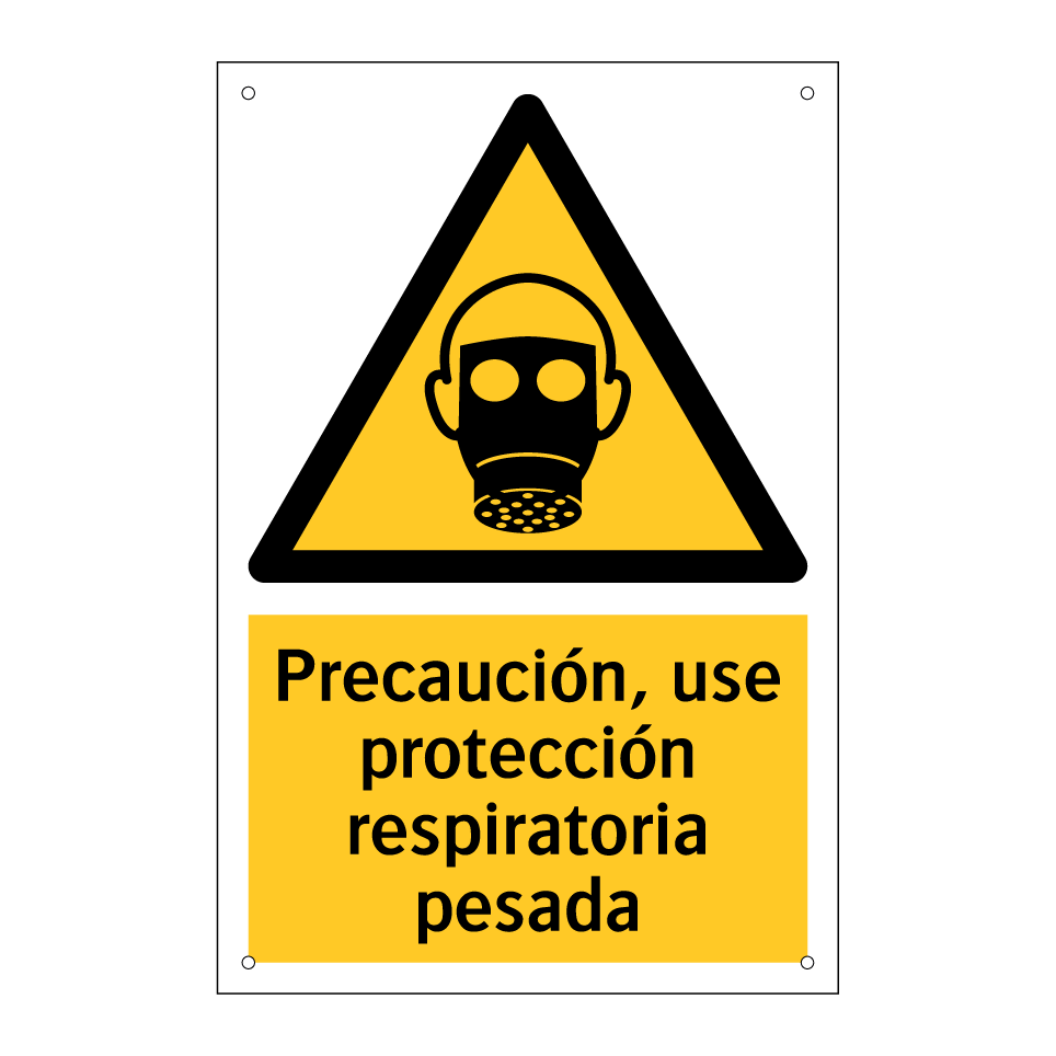 Precaución, use protección respiratoria pesada