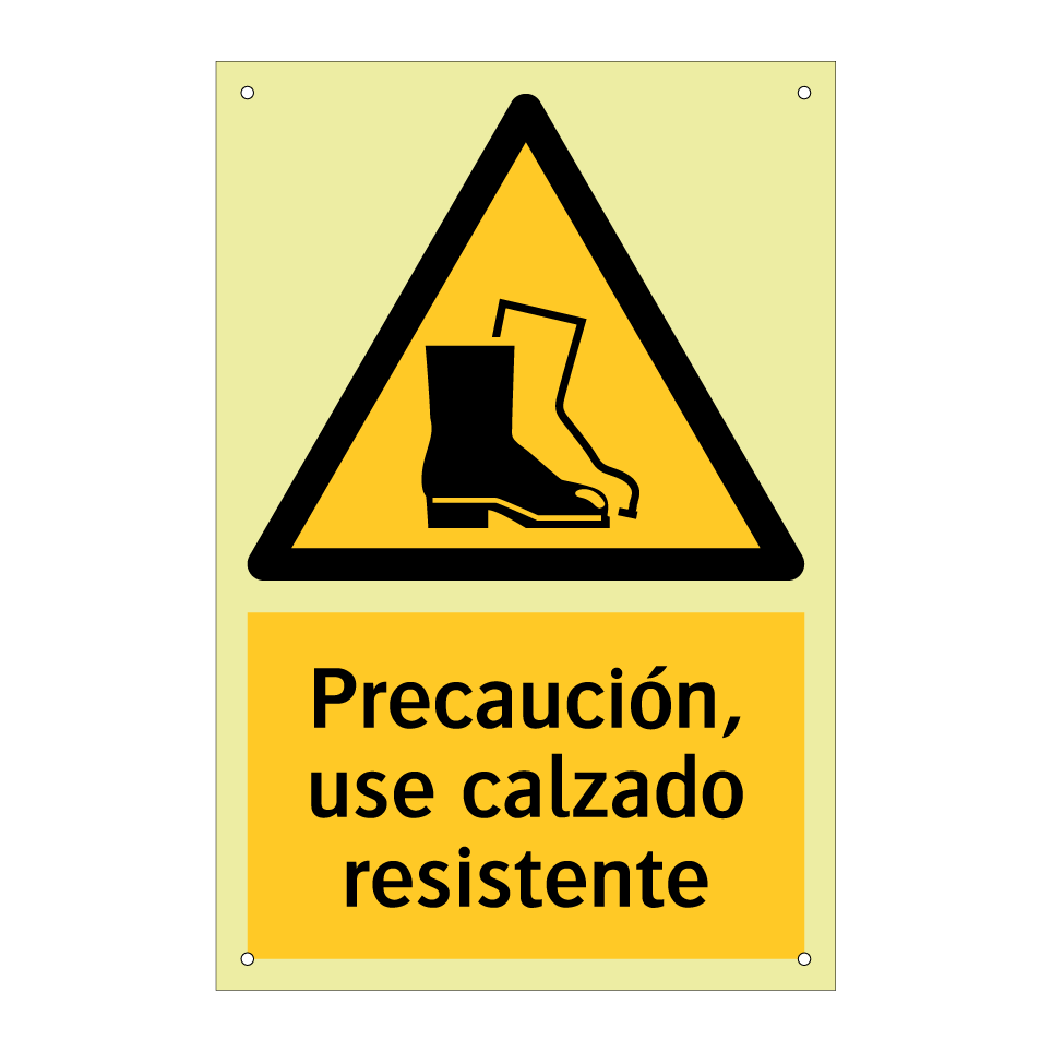 Precaución, use calzado resistente
