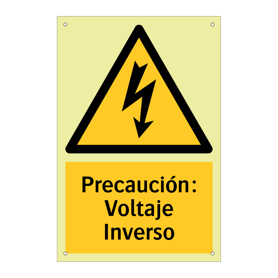 Precaución: Voltaje Inverso
