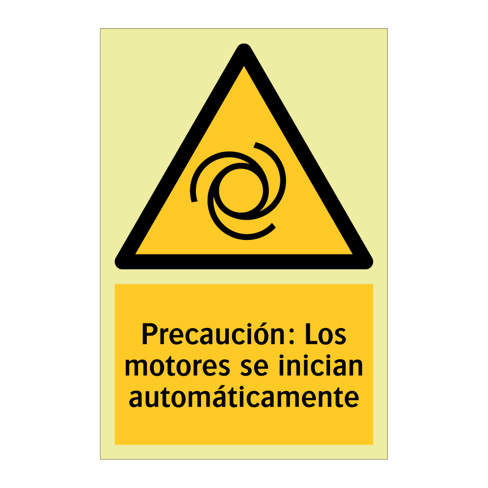 Precaución: Los motores se inician automáticamente