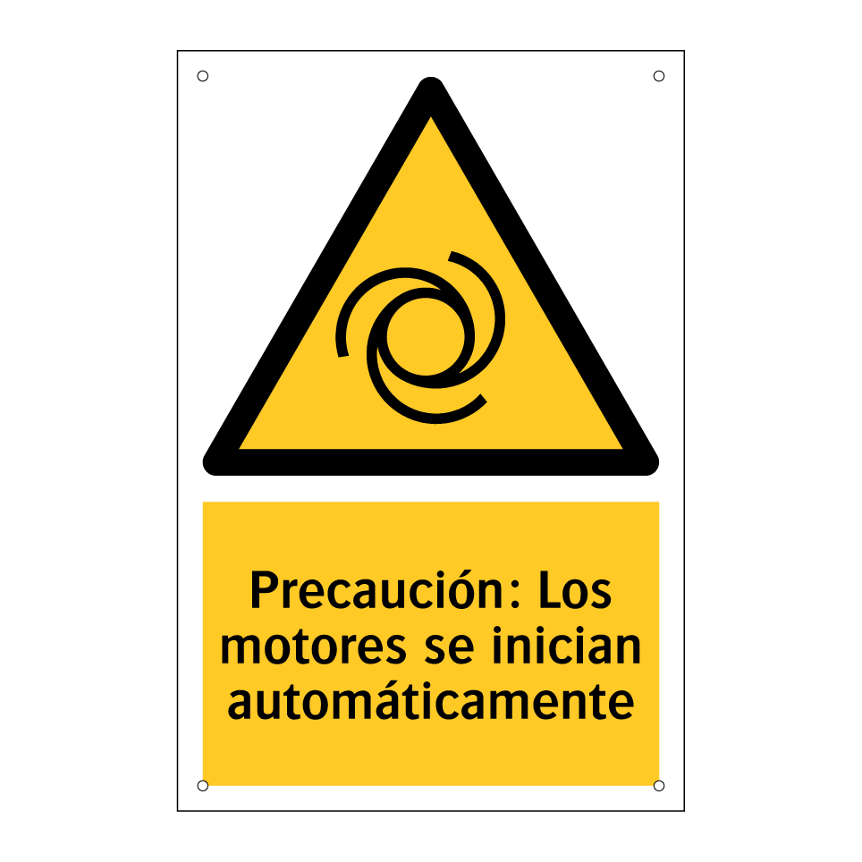 Precaución: Los motores se inician automáticamente