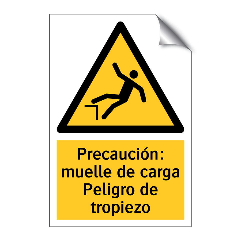 Precaución: muelle de carga Peligro de tropiezo