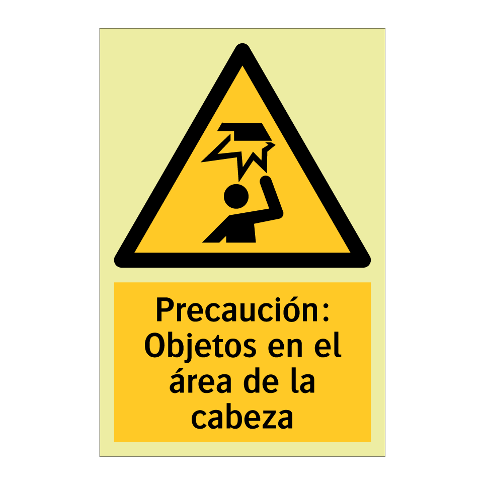Precaución: Objetos en el área de la cabeza
