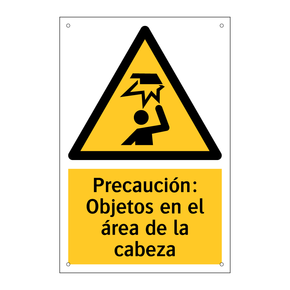 Precaución: Objetos en el área de la cabeza