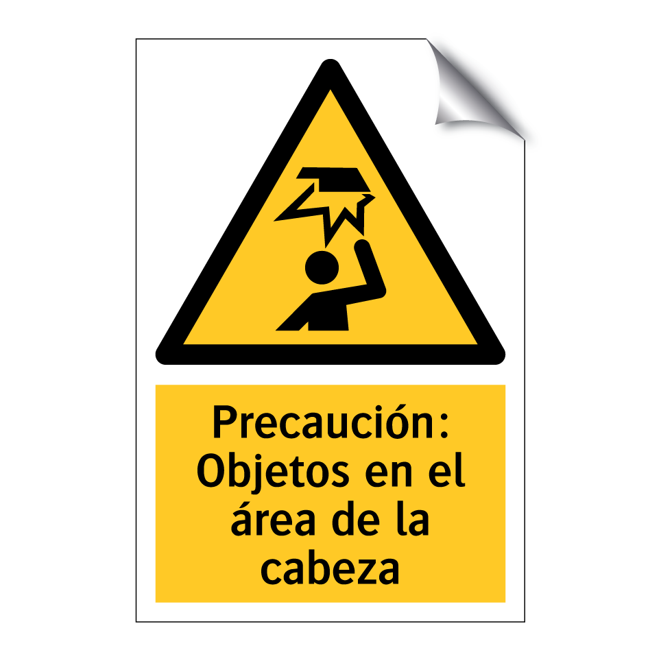 Precaución: Objetos en el área de la cabeza