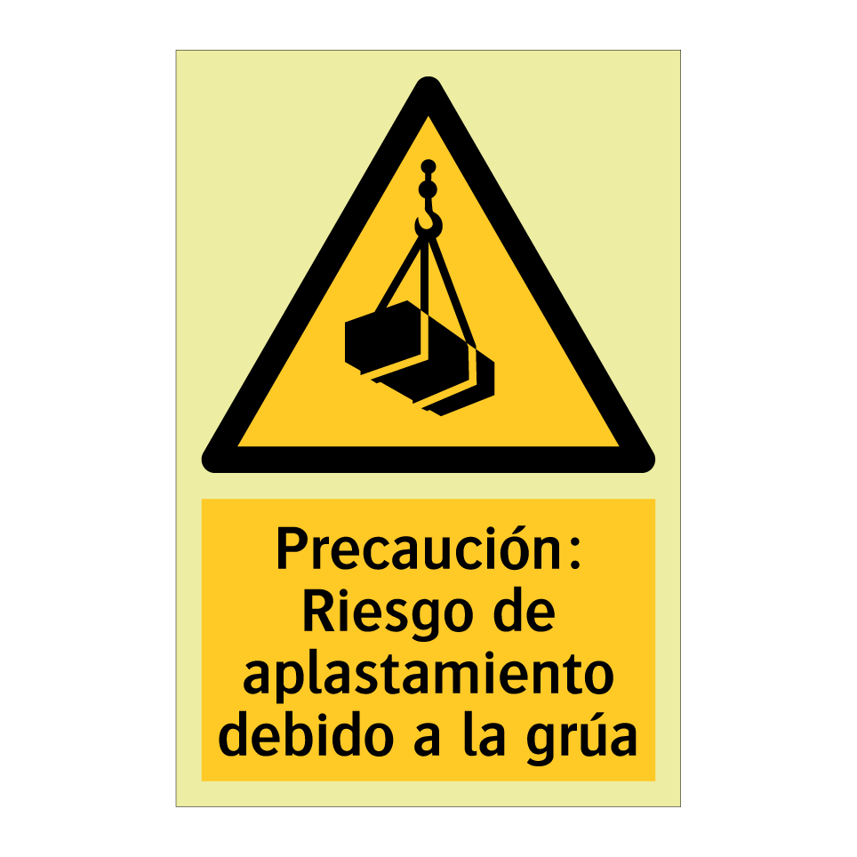 Precaución: Riesgo de aplastamiento debido a la grúa