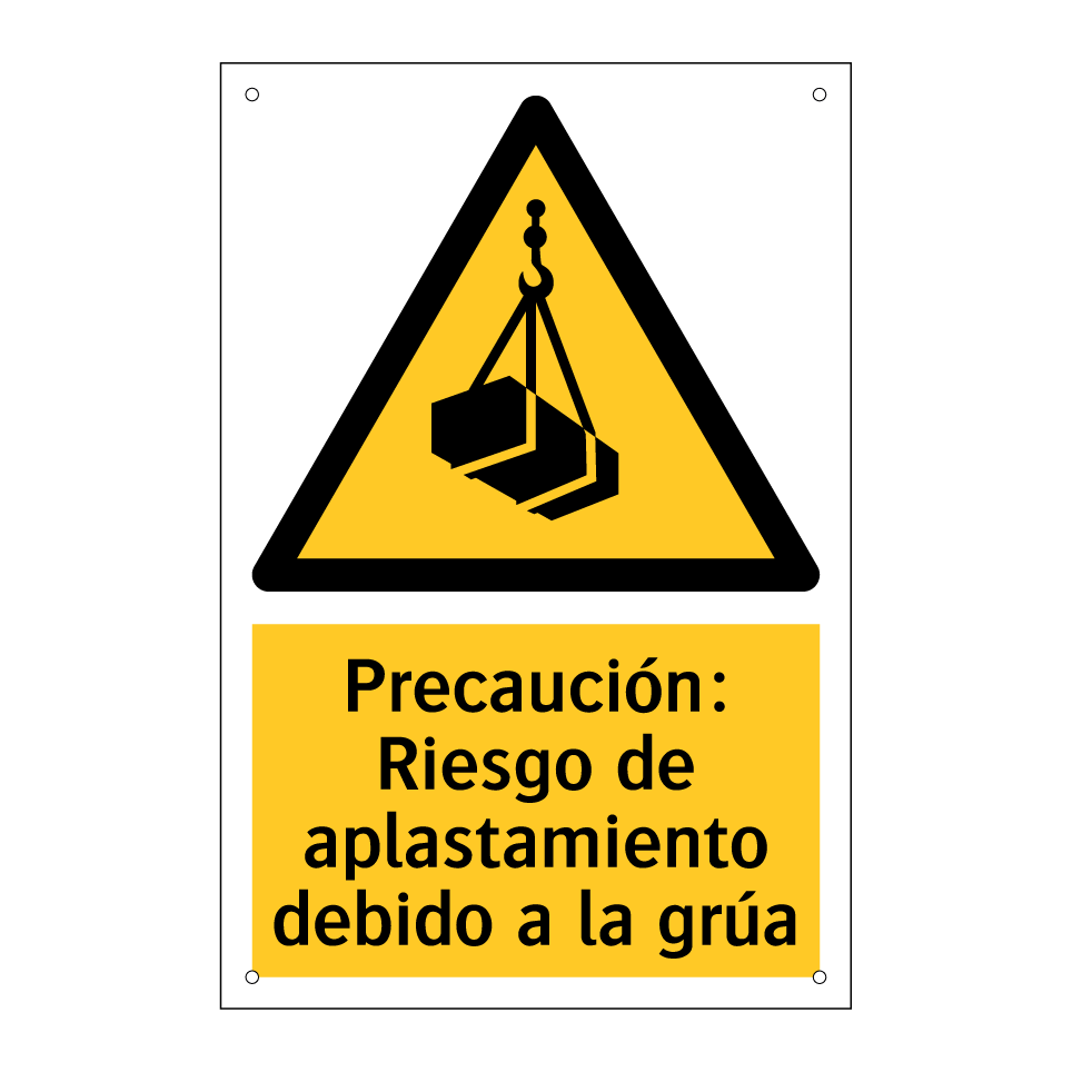 Precaución: Riesgo de aplastamiento debido a la grúa