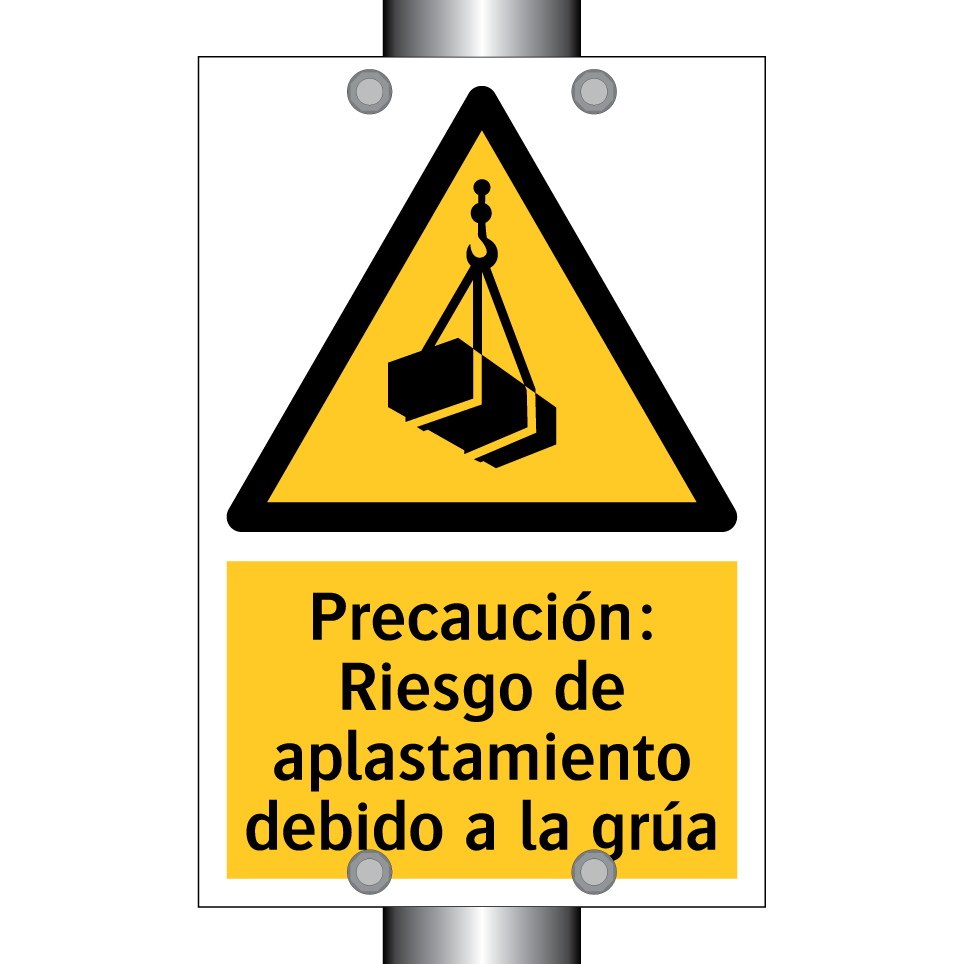 Precaución: Riesgo de aplastamiento debido a la grúa