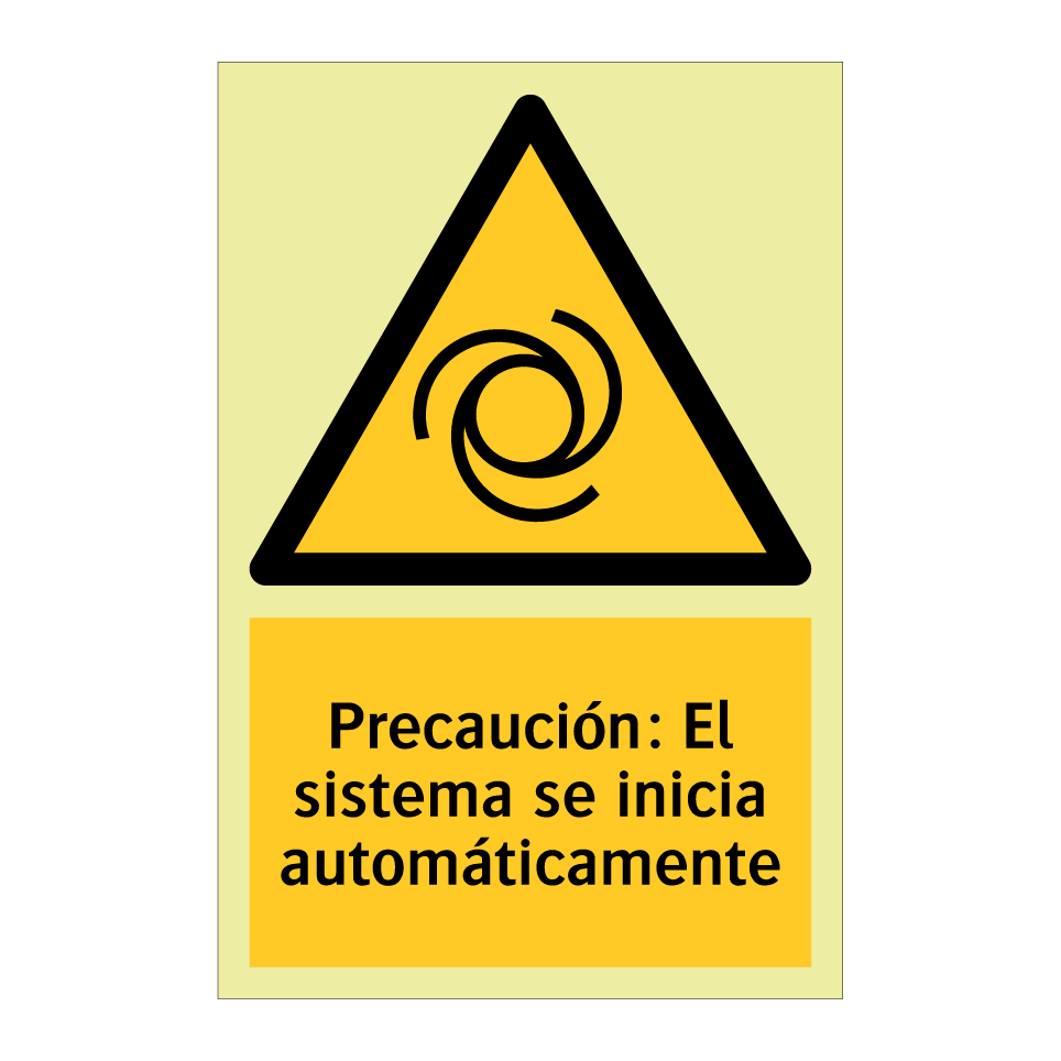 Precaución: El sistema se inicia automáticamente