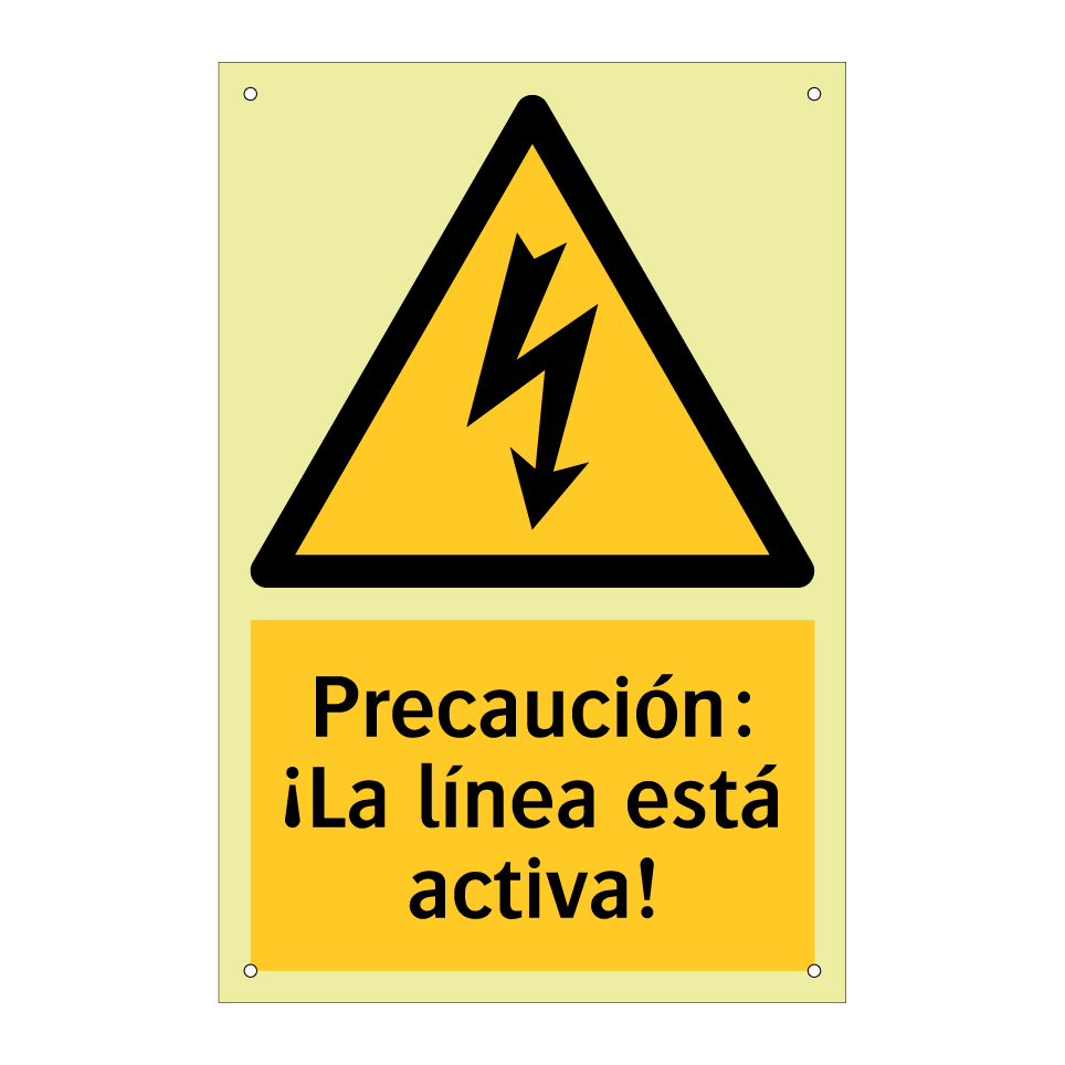 Precaución: ¡La línea está activa!