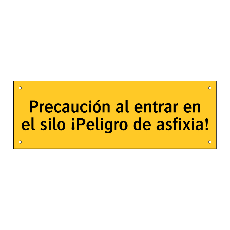 Precaución al entrar en el silo ¡Peligro de asfixia!