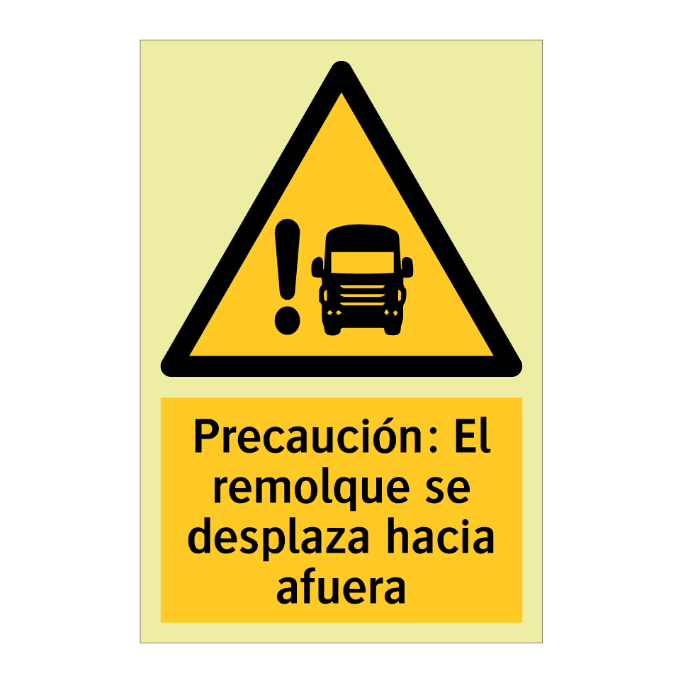 Precaución: El remolque se desplaza hacia afuera