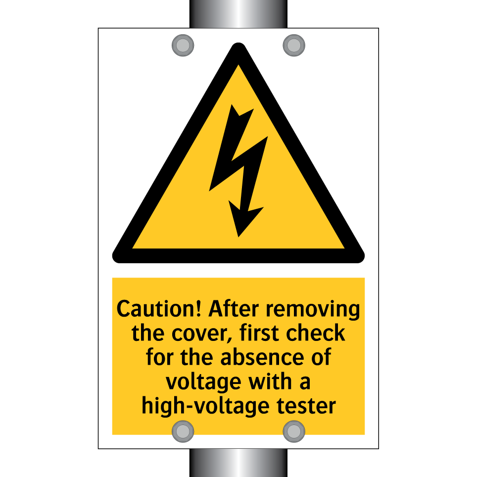 Caution! After removing the cover, first check for the absence of voltage with a high-voltage tester