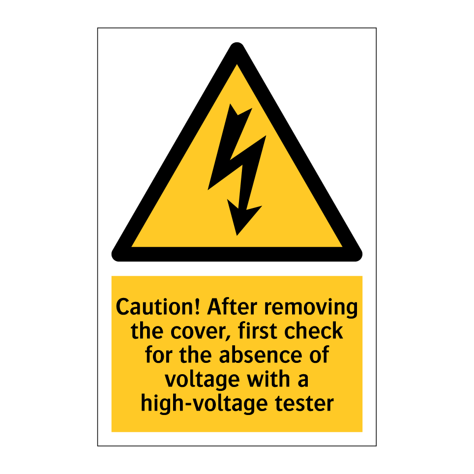 Caution! After removing the cover, first check for the absence of voltage with a high-voltage tester