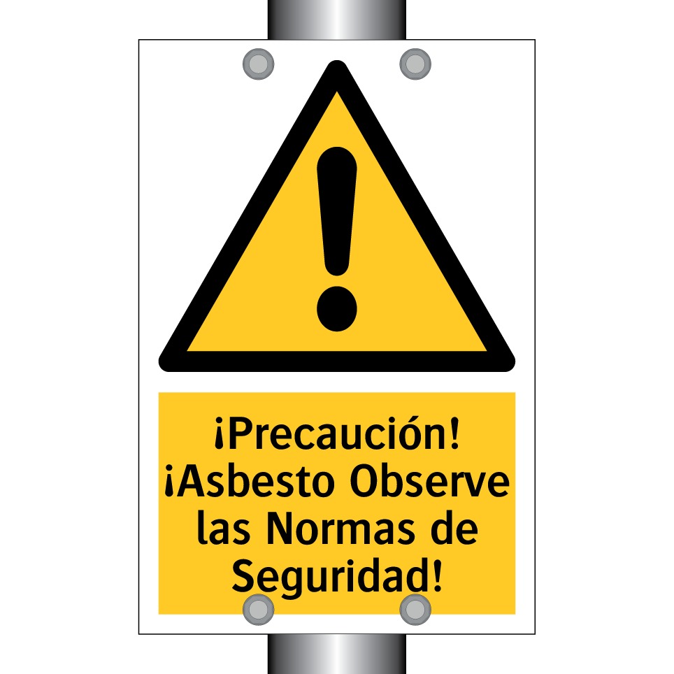¡Precaución! ¡Asbesto Observe las Normas de Seguridad!