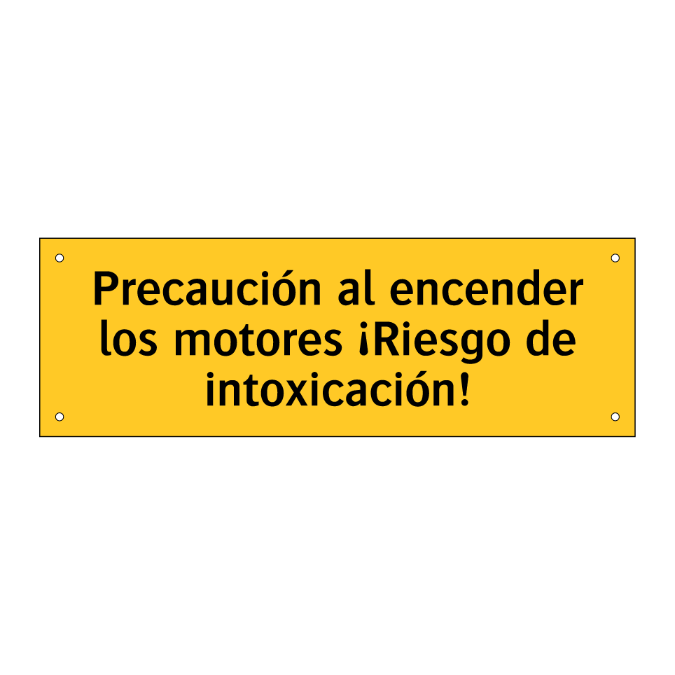 Precaución al encender los motores ¡Riesgo de intoxicación!