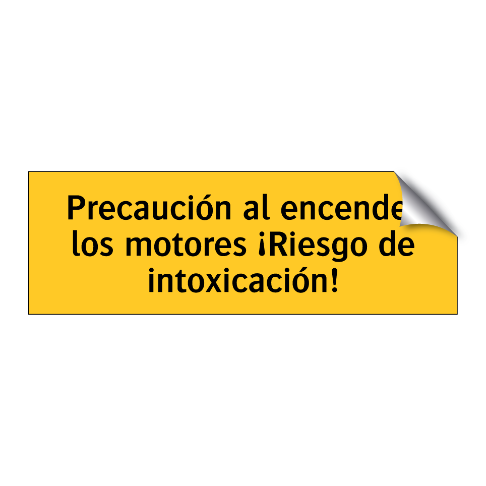 Precaución al encender los motores ¡Riesgo de intoxicación!