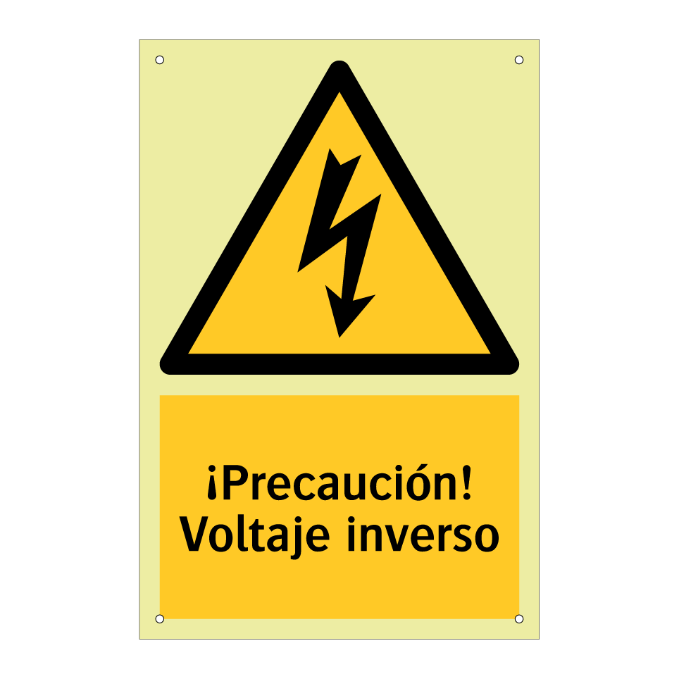 ¡Precaución! Voltaje inverso