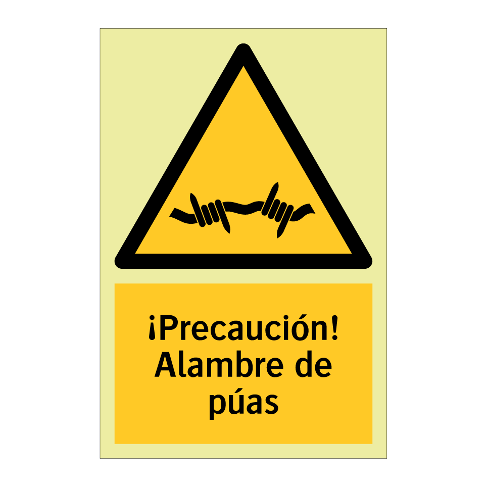 ¡Precaución! Alambre de púas