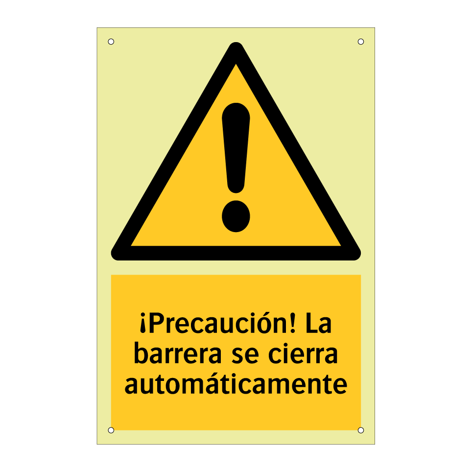 ¡Precaución! La barrera se cierra automáticamente