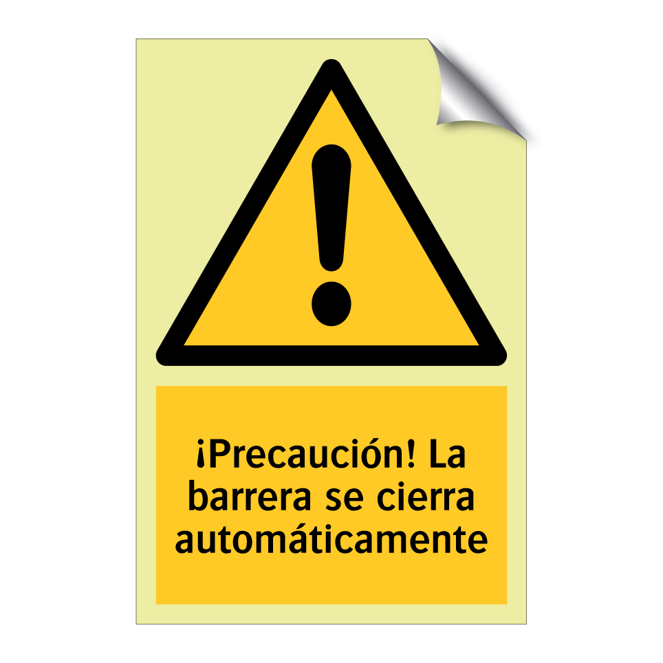 ¡Precaución! La barrera se cierra automáticamente