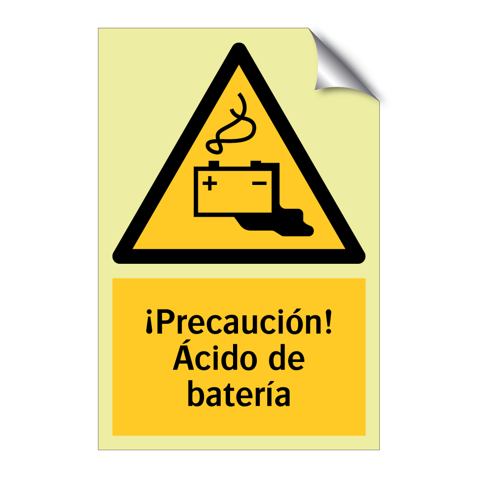 ¡Precaución! Ácido de batería