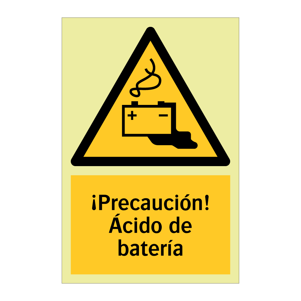 ¡Precaución! Ácido de batería