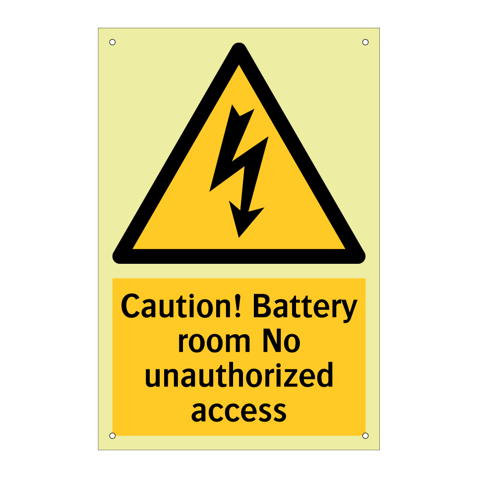 Caution! Battery room No unauthorized access